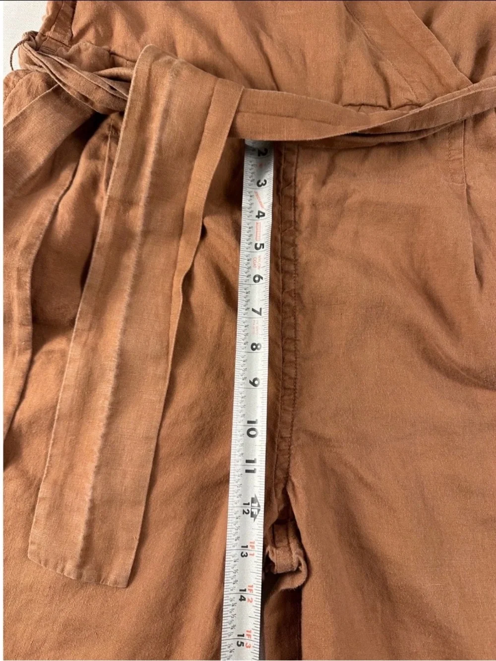 Everlane Wrap Linen Jumpsuit in Carob Brown